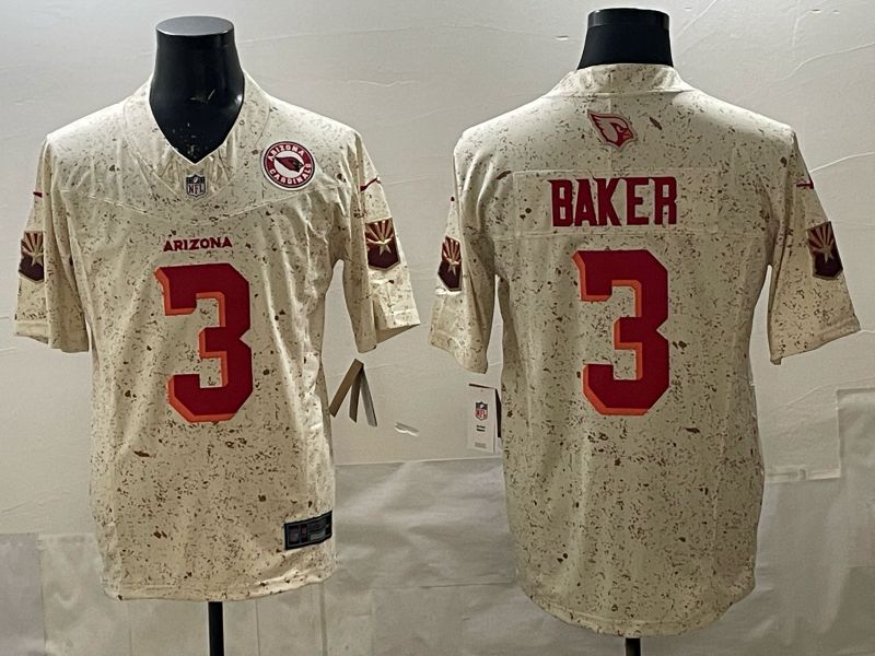 Men 2025 Arizona Cardinals #3 Baker Cream 5th generation Throwback Nike Limited NFL Jersey style 032->arizona cardinals->NFL Jersey